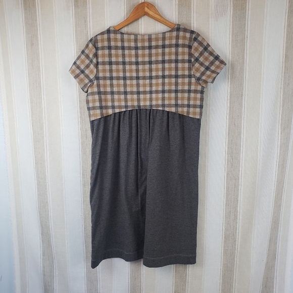 J. Jill Plaid Shift Dress Gray Tan Size Small - Picture 11 of 11